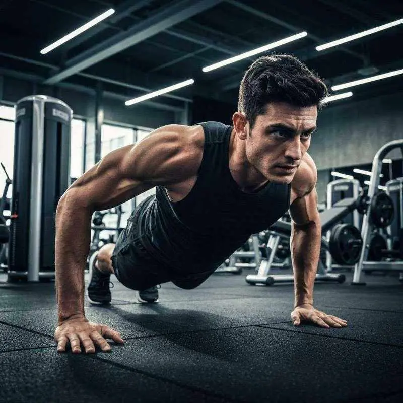 Person doing a calisthenics push-up workout outdoors